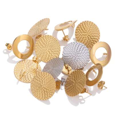 6 Stücke Edelstahl Gelöschter Kreis Geflochtene Ohrringe DIY Ohrringe Schmuckzubehör Herstellung