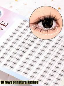 1 caja de pestañas postizas que parecen naturales - Banda transparente, estilo anime afilado apto para cosplay, reutilizable, ideal para principiantes