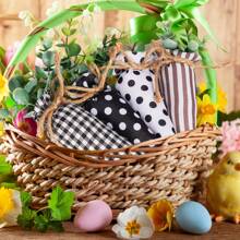 4 件复活节胡萝卜装饰品，黑白波尔卡圆点装饰，派对桌饰 - 彩色 - 查看 3