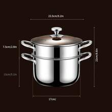 1 件装蒸锅用于烹饪蒸锅双层多功能不锈钢蒸汽锅炊具带盖适用于蔬菜、饺子、汤料、酱汁、食物