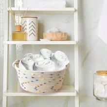 Rope Storage Baskets For Organizing, Set Of 3 Small Decorative Basket Organizer For Storage, Cute Rainbow Storage Baskets, Bins, Box For  Nursery,Toys, Shelves, - Rainbow 3 - View 2