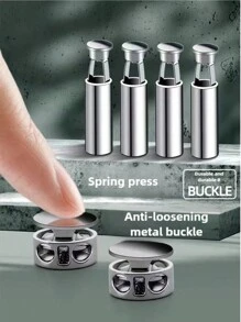 6 Stücke Schnürsenkel Verschlüsse ohne Binden - Aluminium Legierung Metall Federclips, einfach zu befestigen für Sneaker & Freizeitschuhe