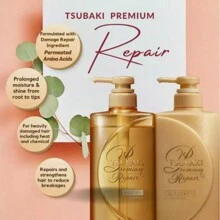 SHISEIDO Tsubaki Premium Repair Damage Care Shampoo & Conditioner Set- 490ml - Clear - View 1