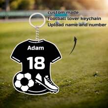 1pc Customized Name & Number Football Lover Acrylic Keychain, Personalized Gift For Him, Friends, Family, Lover, Special Occasion, Memorial Day, Engraved,Stainless,Colorful,Cute,Adorable,Funny,Kawaii,Y2K,Stylish,Unisex,Casual,Custom,Personalized,Unique,Customized,Ideal Gifts For Him,Ideal Gifts For Her,Her,Boyfriend,Girlfriend,Family,Friends,For Anniversaries,For Valentine's Day,For Mother's Day,For Birthdays,For Children's Day,For Father's Day,For Graduation,For Weddings,For Housewarming,Chic Autumn,Apparel Accessories,Customized Keychains & Accessories