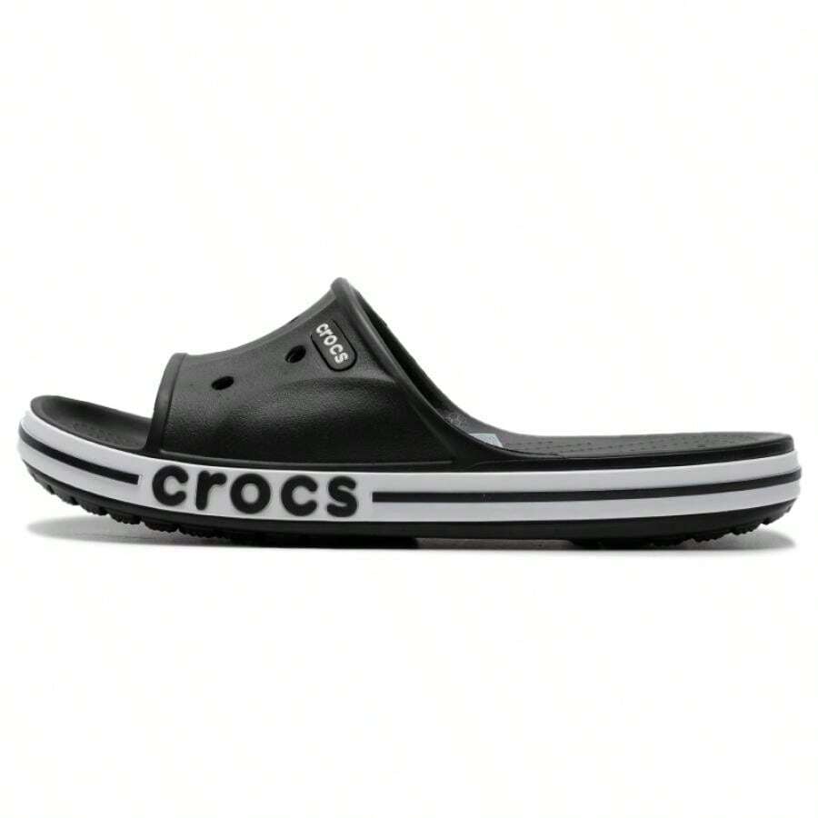 Crocs 男女通用运动鞋,休闲平底室内外拖鞋,款式 205392-066 - 黑色 - 查看 1