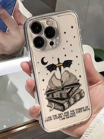 书本透明防摔龙彩绘手机壳适用于 16/ 15 XR/7/8、 15 Pro Max/12 Pro Max/13 Pro Max/14 Pro Max 13 14 11 12 Pro 14、11 12 P、XS XR /78p.78ges2、Redmi 系列 S24、A03s、A03core、A04、A12、A13、A14、A21s、A22、A23、A24、A32、A33 A34、A5、A51 A52、A53、A54、A71、A72、A73、S20 Fe、S21、S22 Plus、Redmi 系列 Redmi 9、Redmi 9a 防水防震防刮