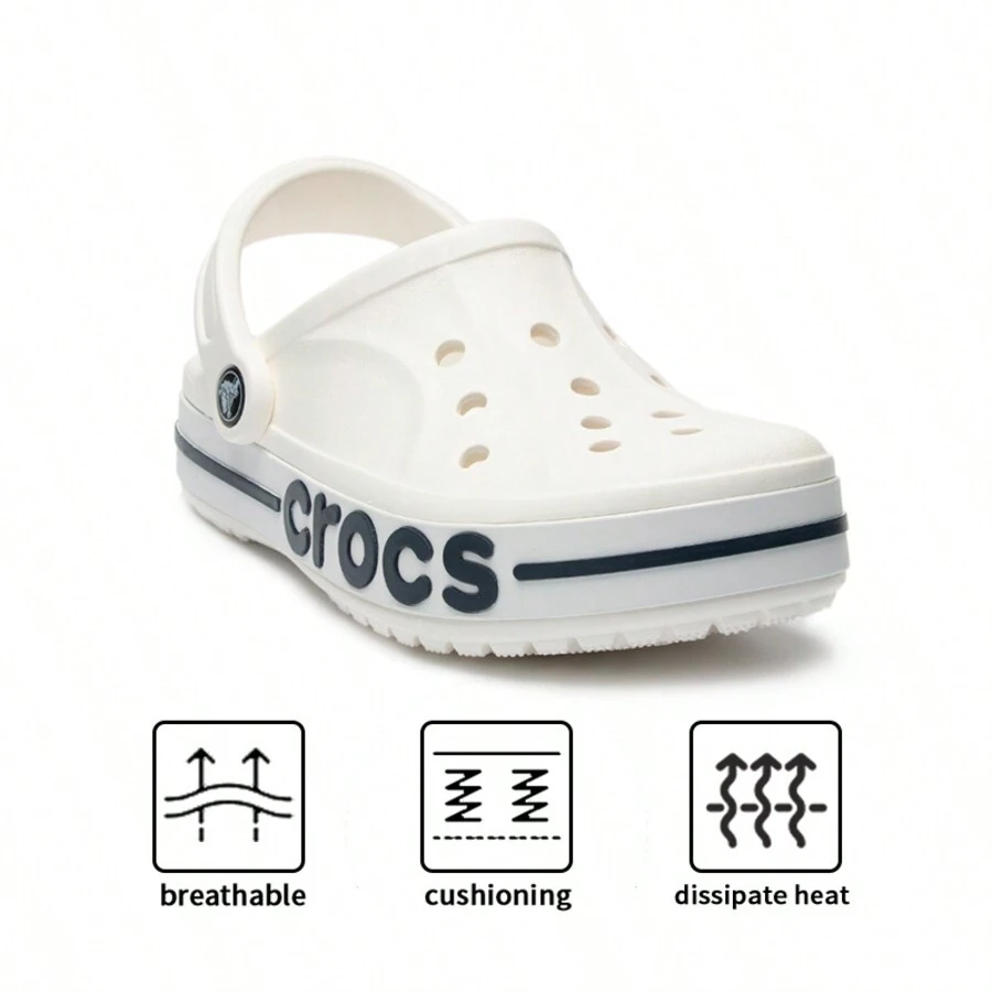 Crocs Beyaka 凉鞋，轻便男女通用户外沙滩休闲鞋 - 白/深藍 - 查看 1