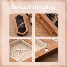 Personalized Wedding Ring Box - Carved Wooden Double-Grooved Ring Box For Proposal - Custom Rustic Ring Box For Engagements, Weddings, And Anniversaries - Vintage And Unique Gift For Mom, Dad, Family, Valentine's Day, And All Wedding Celebrations - Perfect For Outdoor Weddings, Beach Ceremonies, And Intimate Gatherings