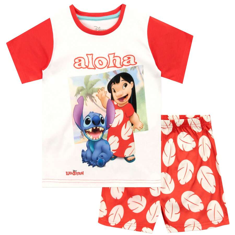 Disney Girls Lilo And Stitch Pyjamas |Stitch Pajama Sets | Short Summer Stitch PJs | Pyjama For Kids