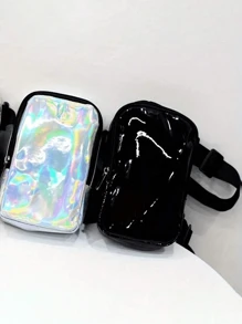 2PCS/Set Holographic Thigh Bag - Phone Holder Festival Bag For Women, Men - Iridescent Ankle Pouch - Reflective Carnival Bag Sports Bag Sport Bag Waterproof Bag Holiday Beach Travel Vacation Phone Case Waterproof Phone Case Phone Bag Summer Swimming Bag Swim Holiday Beach