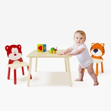 Table And 2 Chairs Set 3 Pieces Toddler Table And Chair Set Wooden Activity Play Table Set BearandTiger