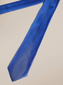 1 pieza Corbata azul brillante para hombre, adecuada para salidas casuales, negocios y trayectos - Azul - Ver 4
