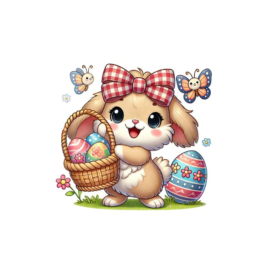 Calcomanía para ventana de coche de Pascua con bonitos huevos de conejo y lazo, pegatinas decorativas para parachoques, para decoración de vehículos. - Rojo - Ver 1