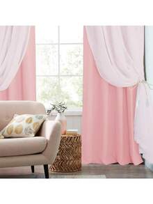 Opacas Cortinas Blackout para Recamara O Sala 2 Paneles,Cortinas Dobles Niñas por Pieza 137 x 213 cm,Cortinas Blackout para Recamara con Aislamiento Térmico,Adecuado para Dormitorios y Salones,Rosa - Rosa - Ver 8