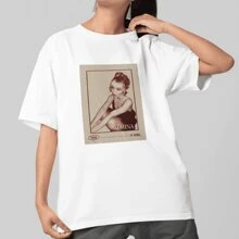 Camiseta Estampada Sabrina Carpenter Playeras - Dosei Moda - Blanco - Ver 2
