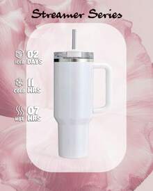 Couple Cups 40 OZ Cup With Handle And Straw, 40OZ / 1.18 L Stainless Steel Double Wall Vacuum Insulated Tumbler With Lid And Straw For Water, Iced Tea Or Coffee, Smoothie And More, 40 Ounce Large Capacity Portable Reusable And Convenient Stainless Steel Water Bottle, Travel Mug, Coffee Mug, Car Mug, Water Cup, Outdoor Camping, Driving, Birthday Gift, Christmas Holiday Gift For Women Men Him Her Trek Collection, Handy Cup For Ice Drinks & Hot Drinks