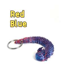 1pc 3D打印蛇无牙蛇减压玩具，含钥匙圈，精美手工装饰礼物，创意手工摆件，适合新年赠送给恋人朋友，情人节创意礼物，生日礼物，减压摆件礼物