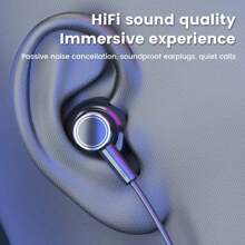 BT Wireless Earphones Bluetooth 5.3 Neckband Headphones 200mAh Gaming LED Display HIFI Headset Sports TWS Earbuds With Mic TF Card