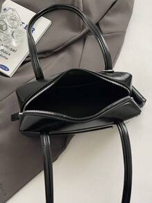 2025 新款时尚 2 件单肩手提包套装带零钱包，手提包适合女性日常使用、办公室通勤、度假、节日、聚会、礼物 - 黑色 - 查看 7