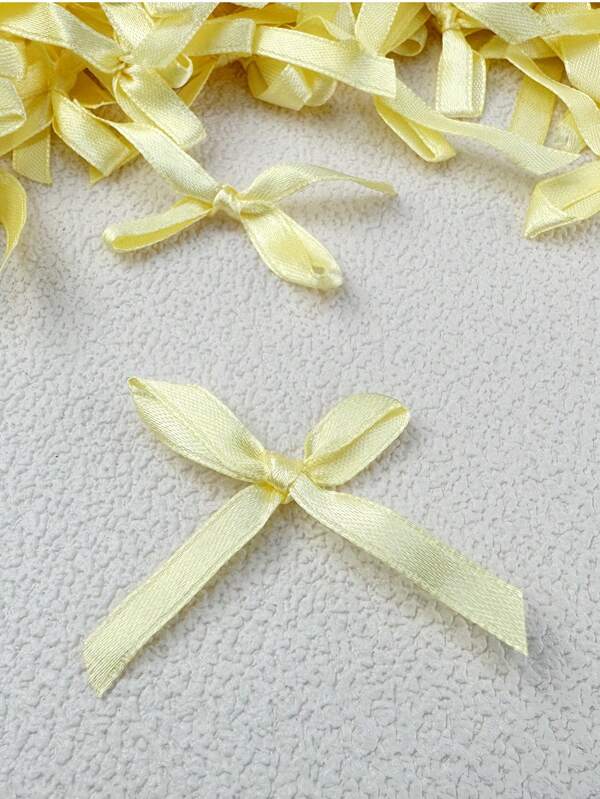 20pcs Pale Yellow Ribbon/Bow For Decorating Boxes, Gifts, Birthday Parties And Weddings
