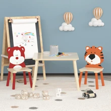 Table And 2 Chairs Set 3 Pieces Toddler Table And Chair Set Wooden Activity Play Table Set BearandTiger