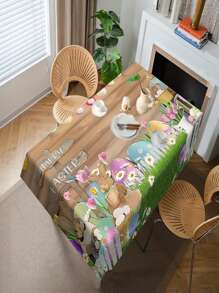 1 pieza Mantel estampado con huevos de Pascua - Apto para mesas de comedor, mesas de café, escritorios de oficina y picnics al aire libre - Regalo de decoración para fiesta festiva
