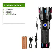 8000000LM Super Powerful Flashlight 800W Rechargeable Torch Light 3500 Meters High Power LED Flashlights Waterptoof Lantern - Black - View 13