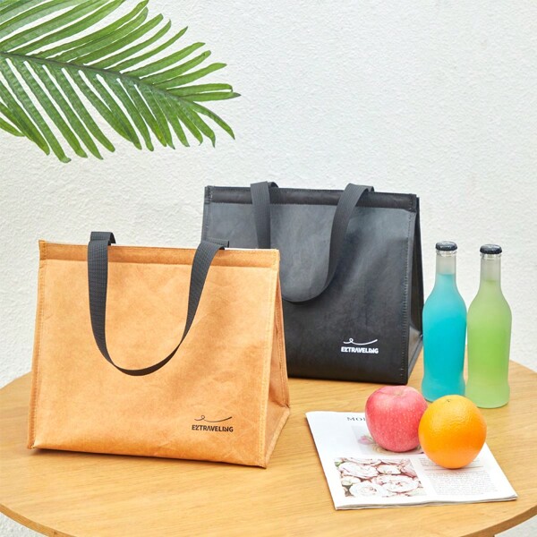Dikke aluminiumfolie geïsoleerde lunchbox-tas, klittenbandsluiting, dubbele handgrepen, multifunctionele, waterdichte lunchtas voor kantoorpersoneel, lunchboxtas voor vrouwen, schoolbenodigdheden voor dames, accessoires, tas voor school, schoolaccessoires, schoolspullen