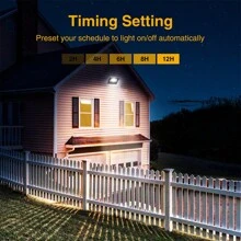 Foco solar de 102 LED ajustable, foco exterior IP67 resistente al agua, luz solar desde el anochecer hasta el amanecer para patios, jardines, pabellones