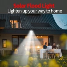 Foco solar de 102 LED ajustable, foco exterior IP67 resistente al agua, luz solar desde el anochecer hasta el amanecer para patios, jardines, pabellones