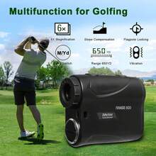 IMeter 650 Yards 6X Magnification Meters/Yards With Slope Adjustment Vibration Fast Flag Locking Angle Distance Meter Black Golf Rangefinder For Golfing And Sport Range Finder CR2 Battery Included - Black - View 4