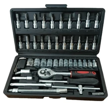 46pcs Upgraded Industrial Portable Socket Wrench Set, Multi-Function Ratchet Torque Wrench And Screwdriver With Tool Storage Box, Suitable For High-End Professional Tool Kit, Such As Car, Bicycle And Motorcycle Repair, Industrial Maintenance, Mechanical Repair, Etc. - Multicolor - View 3