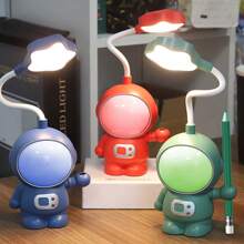 Multifunction LED Desk Lamp For Kids, Astronaut USB Night Light, With Pencil Sharpener, 2 Lighting Modes, Suitable For Study And Work - Blue - View 5