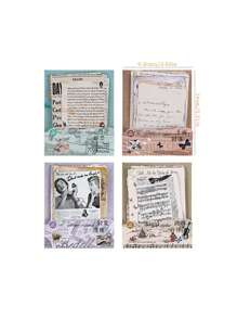 24 sztuki różnych wzorów samoprzylepnego papieru do zrobienia starego stylu retro naklejki tekstowej retro tło torby dekoracja torebki DIY naklejka torba angielskie zwroty i zabytkowe figury ręka konto materiał dekoracyjne naklejki odpowiednie do notatnika zaproszenie karta kolaż