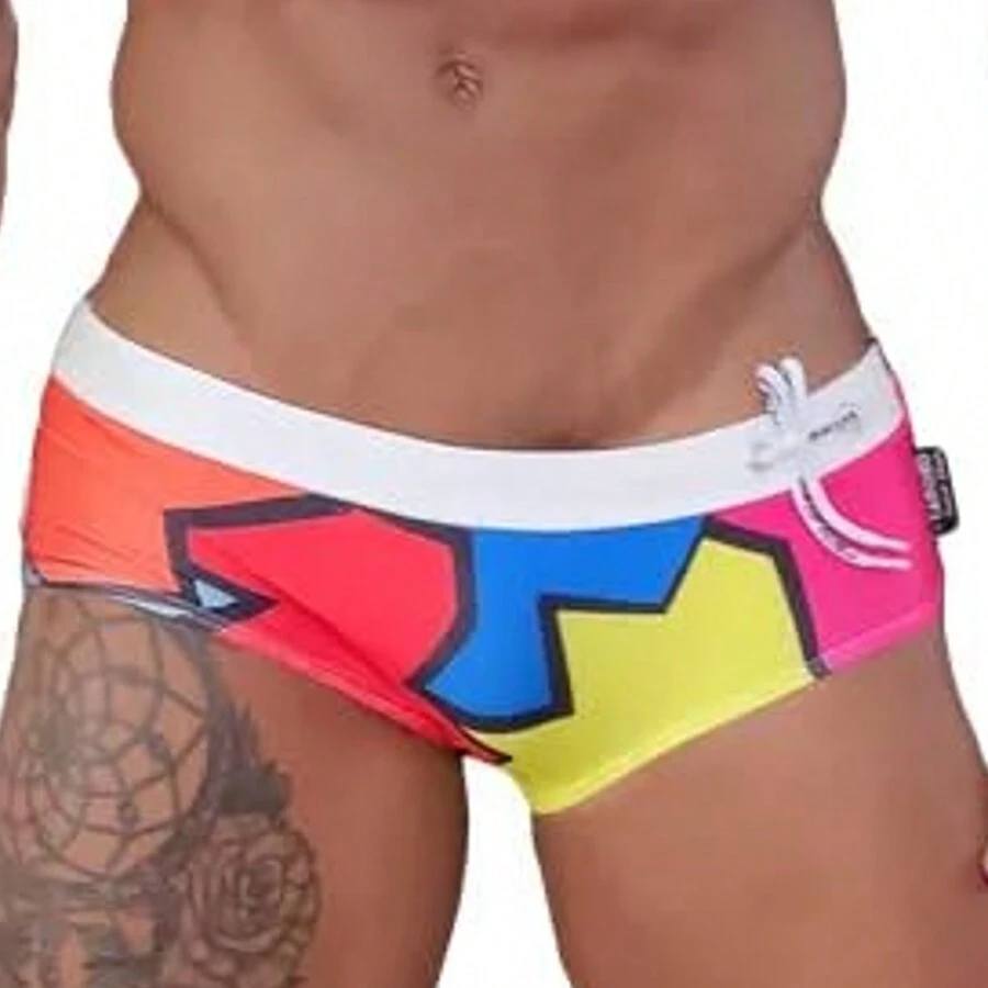 Taddlee Sexy Swimwear Men Swimsuits Swimming Surf Boxer Briefs Trunks Shorts Pad Blue - Đỏ - Xem 1