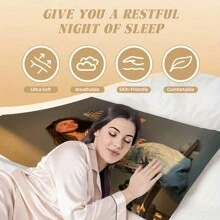 1pc Customized Photo Body Pillow - Double-Sided Printing, Extra Long, Comfortable Sleep Support, Suitable For Back And Side Sleepers, From Single To Double Bed, Machine Washable, Modern Style Sleep Pillow