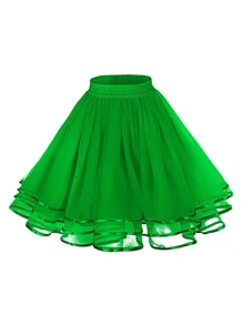 1pc 女士短款吊带裙 西瓜红 湖蓝 草绿 黑色 白色 红色 裙子 50CM 裙子 及膝裙 无骨打底裙 新款新娘打底裙 柔软支撑蓬蓬裙 可爱网眼迷你裙 三层网眼边裙 洛丽塔打底裙 适合婚礼 派对 演出 拍照 角色扮演 舞蹈 - 多色 - 查看 4