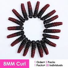 DWNSEN 9Packs 180 Strands 10 Inch Short Crochet Hair For  Women African Collection Crochet Braiding Hair(8mm) Synthetic Hair Extension Afro Twist  Prelooped Crochet Hair Hair Extensions For DIY Mohawk Afro Braided Wigs(1B/BUG Natural Black/Burgundy) Free Installation Tools - 3 Packs 60 strands - 查看 4