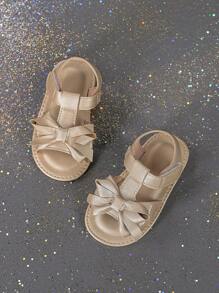 1 Pair Cute Baby Bow Decor Flat Sandals - Gold - View 1