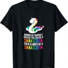 Snake Pet Always Be A Snakicorn Birthday Unicorn Snake T-Shirt - 黑色 - 查看 1
