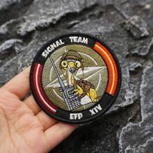 Embroidered Patch With Merrow Border, Sewable Applique And Label For Clothing And Backpack Accessories - Black and White - View 10