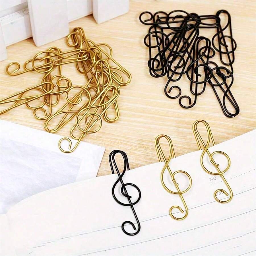 25 个金属回形针，音符夹，适用于音乐爱好者，用于派对邀请卡笔记本文件办公室学校 - 彩色 - 查看 1