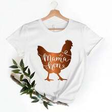 Mama Hen Shirt,Mother Hen Shirt,Farm Life Shirt,Mama Shirt,Mommy Shirt,Mothers Day Gift,Funny Chicken Shirt,Farmer Gift, Cowgirl Shirt - White - View 1