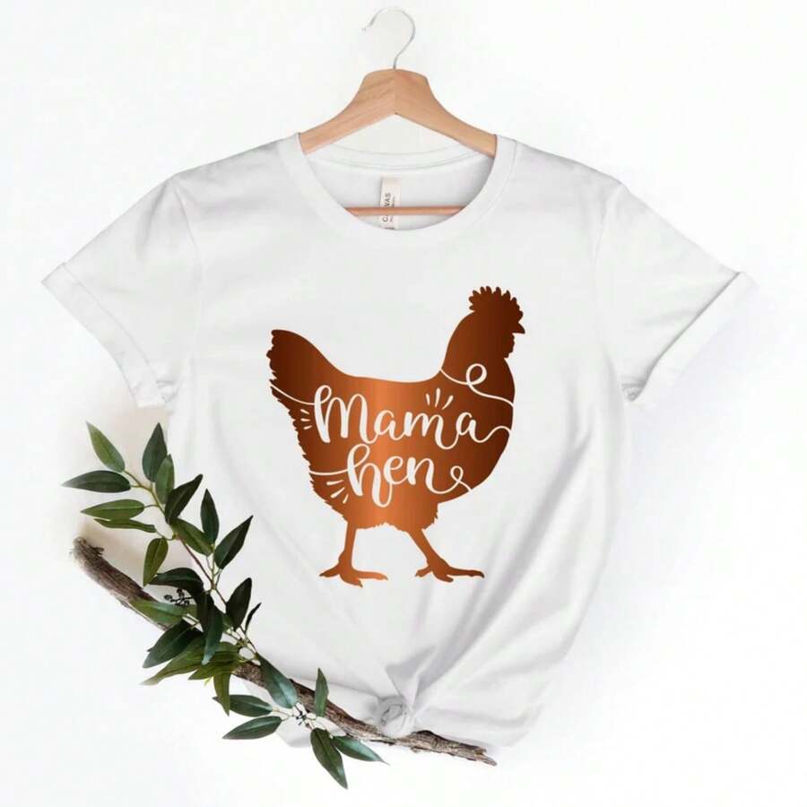 Mama Hen Shirt,Mother Hen Shirt,Farm Life Shirt,Mama Shirt,Mommy Shirt,Mothers Day Gift,Funny Chicken Shirt,Farmer Gift, Cowgirl Shirt - White - View 1