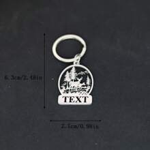 1pc Stainless Steel Personalized Keychains, Customized Forest Deer Name Keychain, Customized Tooth Letter Keychain, Customized Animal Bat Keychain,Laser Engraved Nameplate Pendant Keyrings, Custom Text Name Date Key Chains, Birthday Love Gift Jewelry