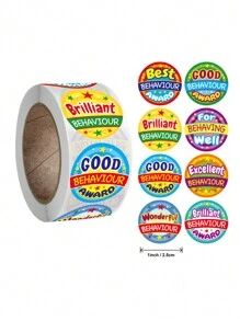 1 Roll Assorted Reward Stickers For Kindergarten, Preschool, Kids - Animal Pattern Stickers For Self-Discipline Charts, Student Motivational Stickers, Cute Animal Stickers School Supplies,Back To School