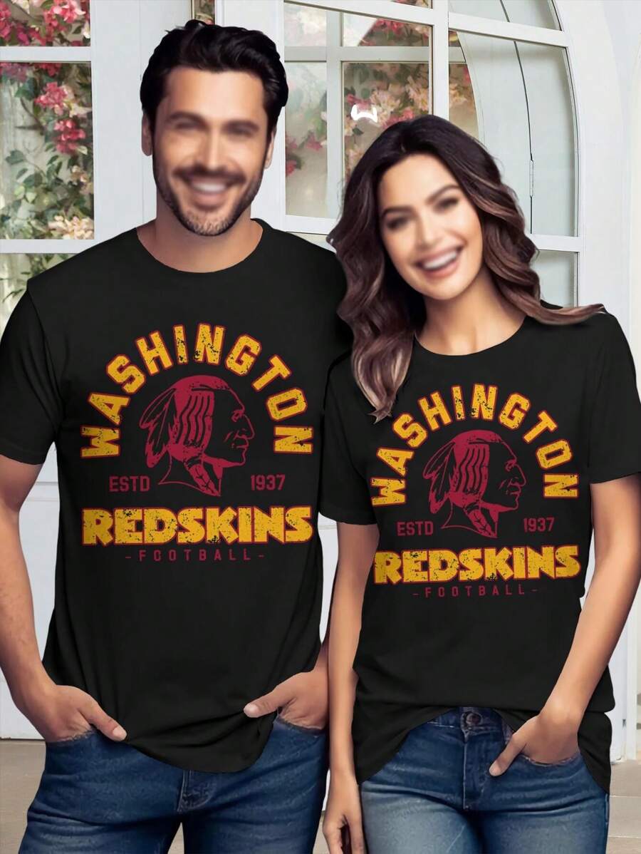 Vintage Washington Redskins Women's T-Shirt - Retro Football Tee Classic Apparel Sports Shirt - 黑色 - 查看 1