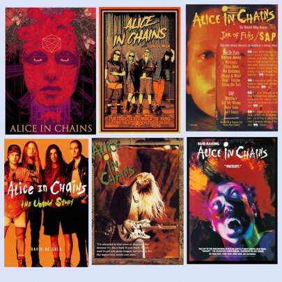 1 Pc Unframed Posters Wall Arts Pop Retro Music Alice In Chains Poster Art Paper Coffee House Bar Room Wall Decor