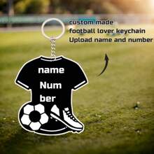 1pc Customized Name & Number Football Lover Acrylic Keychain, Personalized Gift For Him, Friends, Family, Lover, Special Occasion, Memorial Day, Engraved,Stainless,Colorful,Cute,Adorable,Funny,Kawaii,Y2K,Stylish,Unisex,Casual,Custom,Personalized,Unique,Customized,Ideal Gifts For Him,Ideal Gifts For Her,Her,Boyfriend,Girlfriend,Family,Friends,For Anniversaries,For Valentine's Day,For Mother's Day,For Birthdays,For Children's Day,For Father's Day,For Graduation,For Weddings,For Housewarming,Chic Autumn,Apparel Accessories,Customized Keychains & Accessories