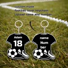 1pc Customized Name & Number Football Lover Acrylic Keychain, Personalized Gift For Him, Friends, Family, Lover, Special Occasion, Memorial Day, Engraved,Stainless,Colorful,Cute,Adorable,Funny,Kawaii,Y2K,Stylish,Unisex,Casual,Custom,Personalized,Unique,Customized,Ideal Gifts For Him,Ideal Gifts For Her,Her,Boyfriend,Girlfriend,Family,Friends,For Anniversaries,For Valentine's Day,For Mother's Day,For Birthdays,For Children's Day,For Father's Day,For Graduation,For Weddings,For Housewarming,Chic Autumn,Apparel Accessories,Customized Keychains & Accessories